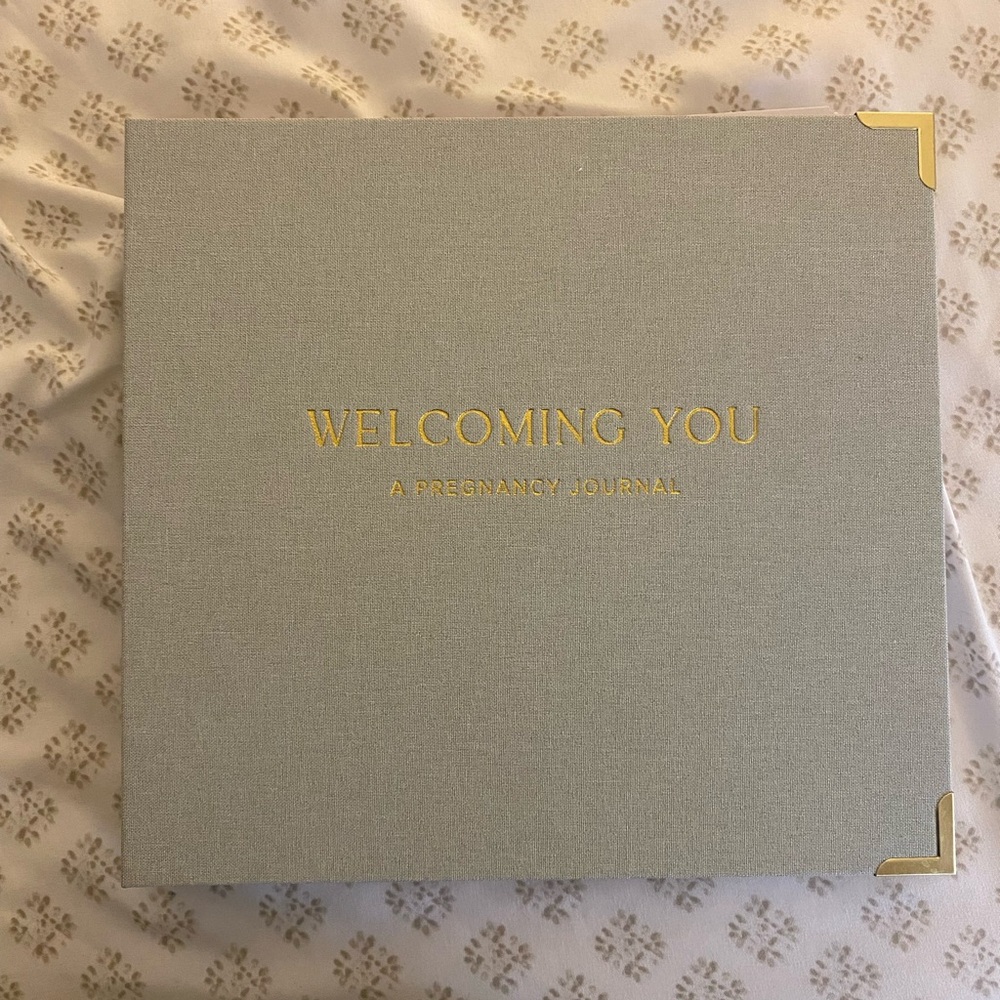 NWOT Sage Pregnancy Journal with Gold Accents